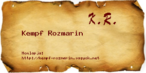 Kempf Rozmarin névjegykártya